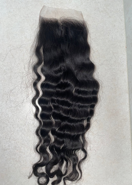 Raw Cambodian Wavy Curly 5x5 HD lace closure